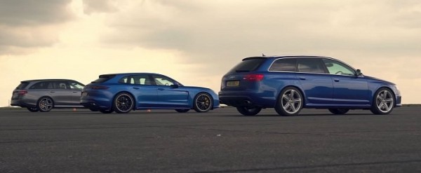 New Porsche Panamera Turbo S and E63 S Wagons Drag Race V10 RS6 With Mods