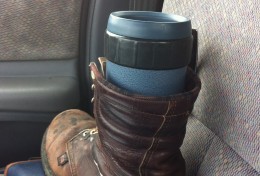 Redneck cup holder - just don't do it Ten Cheap Car Hacks That May Help You Deal With Day-To-Day Issues