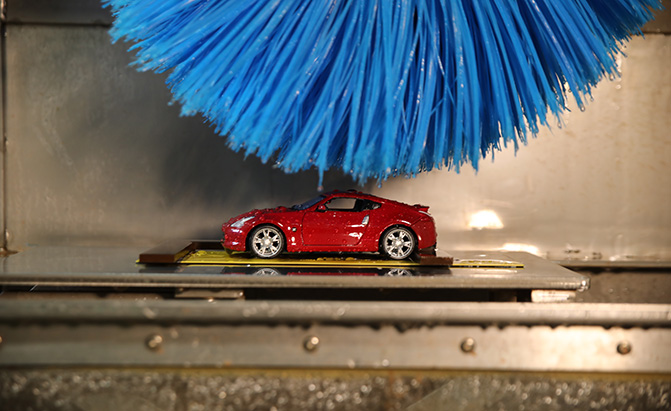 Here’s Why Nissan has a Little Machine for Washing Diecast Cars