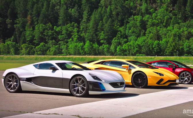 Watch Richard Hammond Drag Race a Rimac Against an Aventador and an NSX