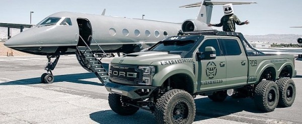 DJ Marshmello Looks Small on Top of His $350,000 Velociraptor 6x6