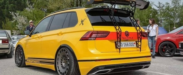 VW Tiguan Turbo S Trolls Porsche, Has a Wing