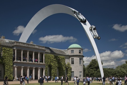 Central Sculptures of Goodwood – Cars Soaring to the Sky