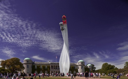 Central Sculptures of Goodwood – Cars Soaring to the Sky