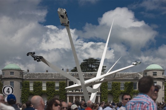 Central Sculptures of Goodwood – Cars Soaring to the Sky