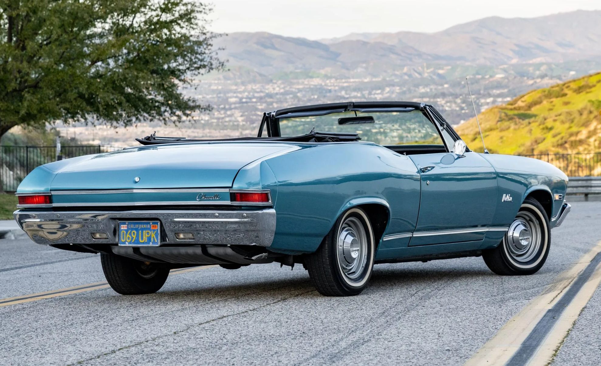 1968 chevrolet malibu rear view with the top down